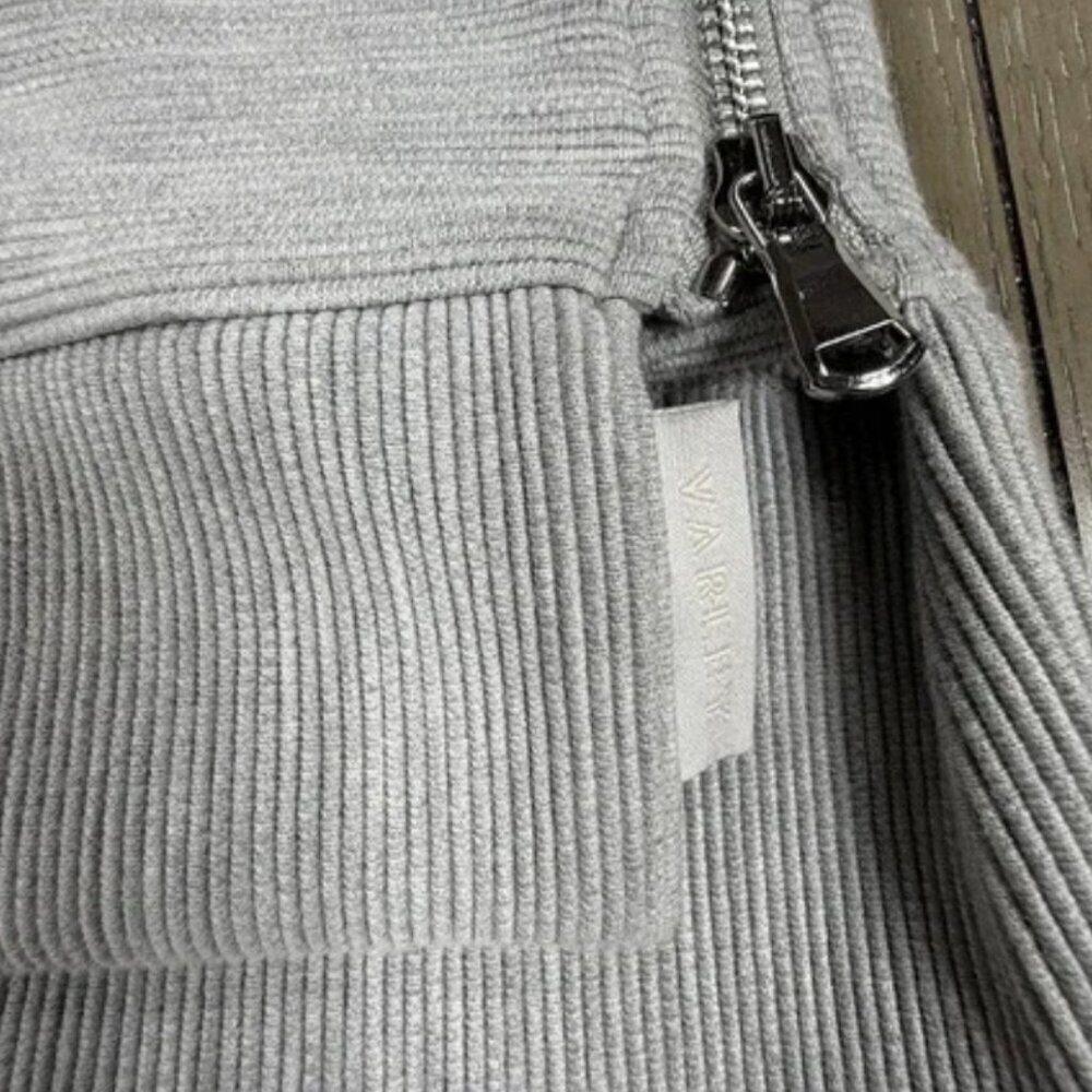 Varley Pullover Womens XXS Gray Ribbed Sweatshirt Minimalist Structured SPOTS - Picture 3 of 3